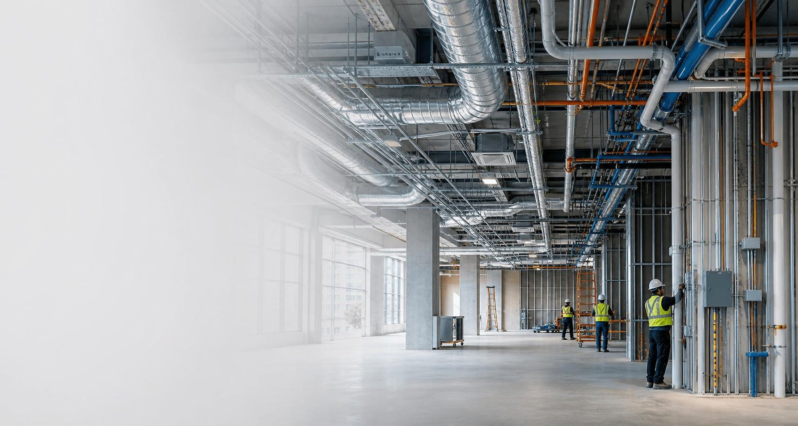 MEP fit-out project with mechanical services routing