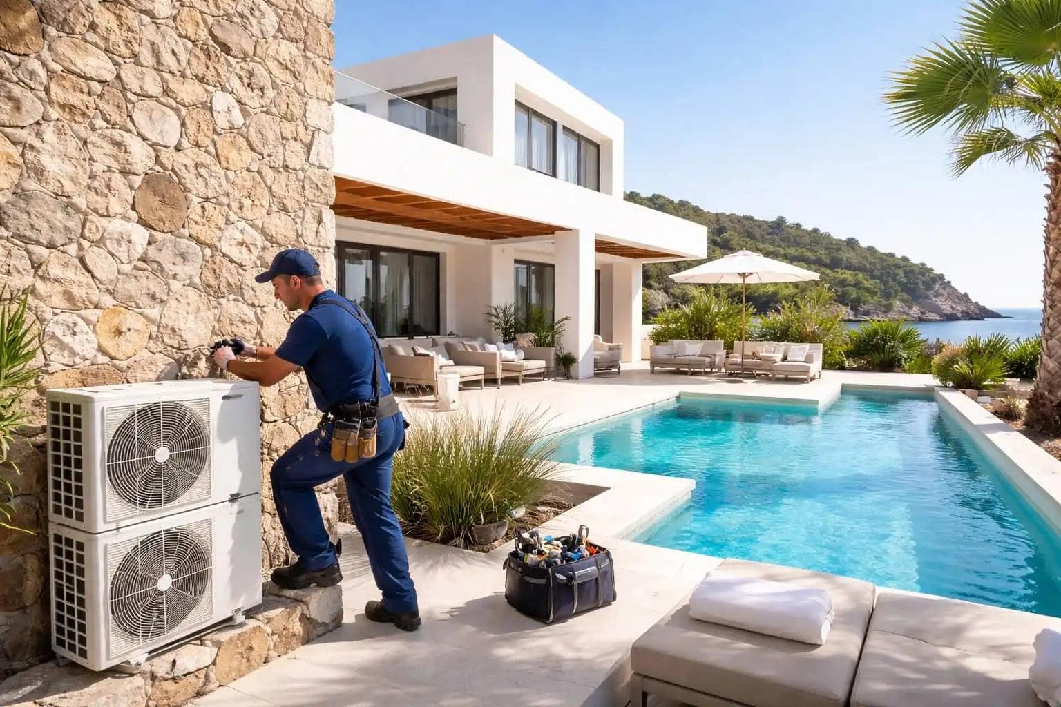 Residential HVAC system installed in a modern home